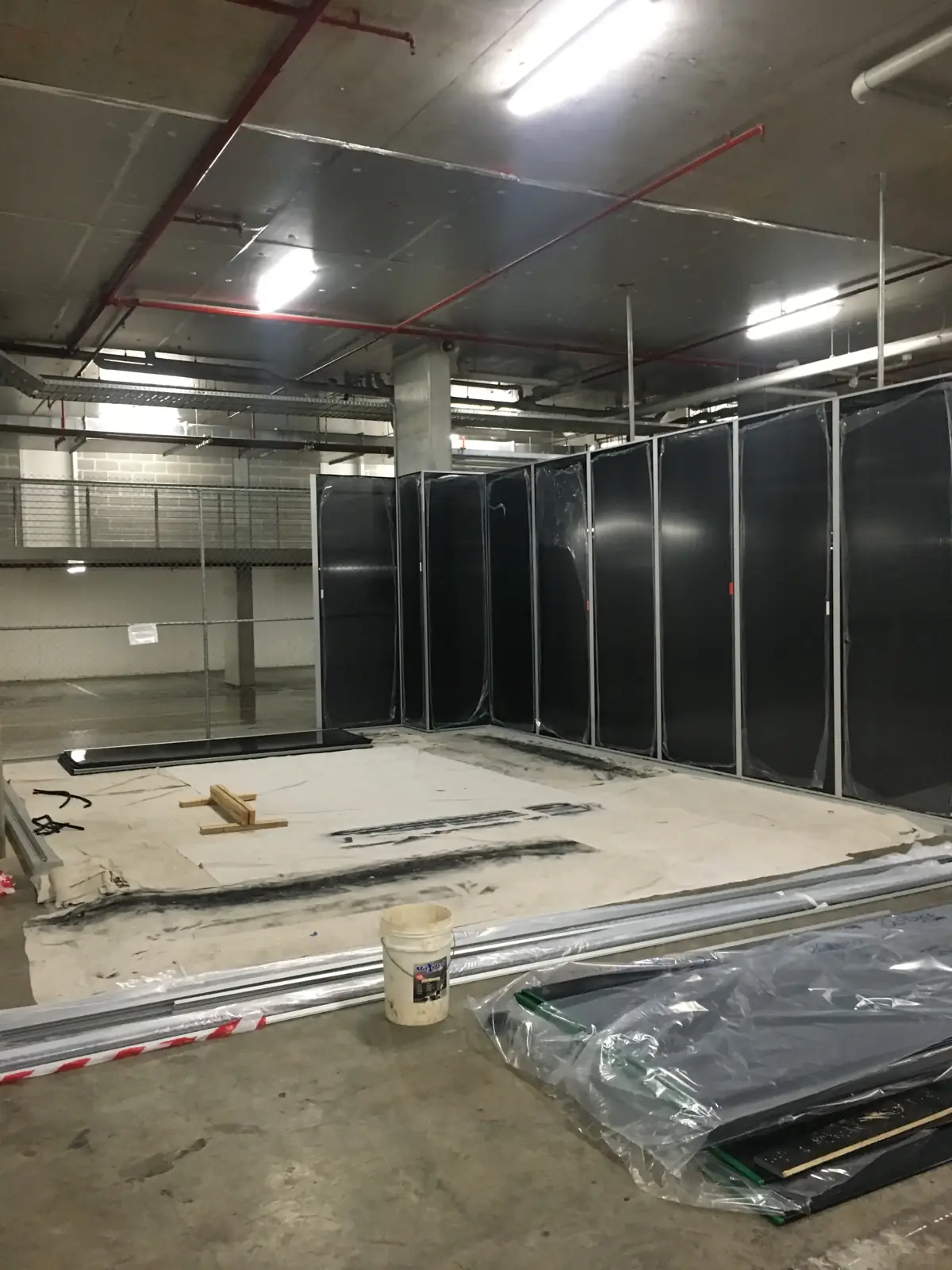 Industrial car wash bay fit out, Assembly: Framing and floor prep