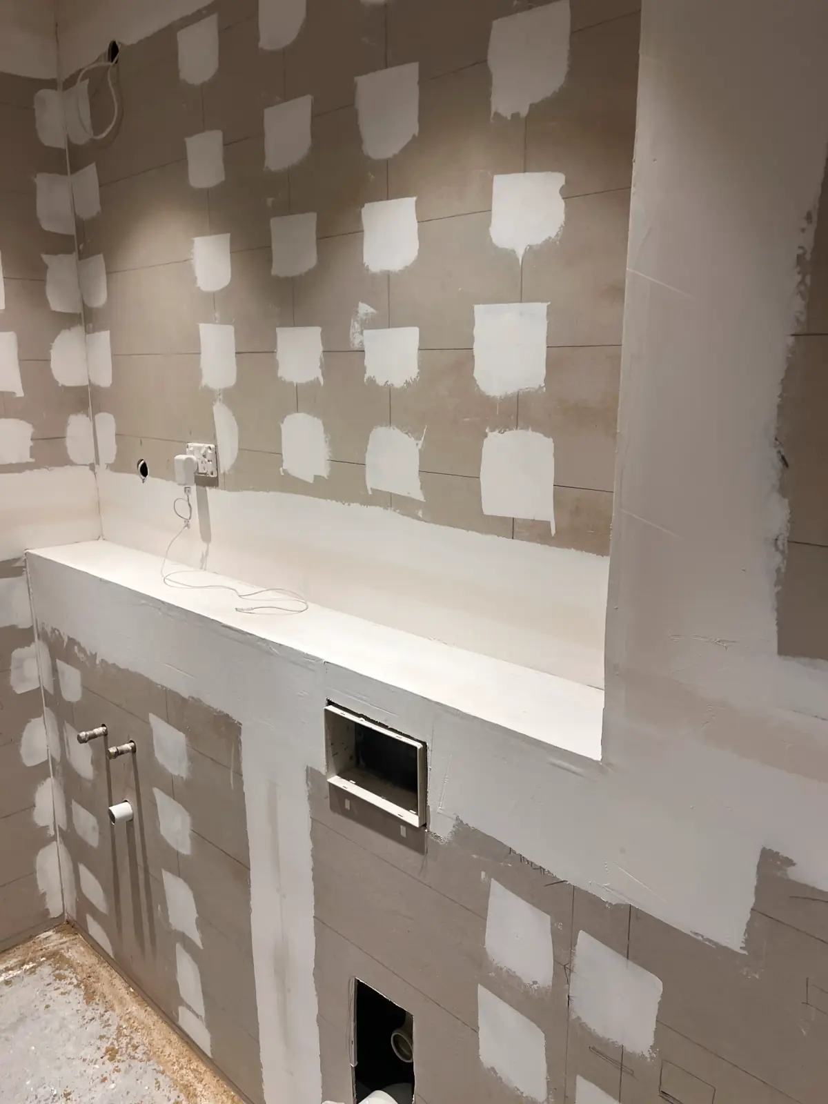 Shower waterproofing repair, New Substrate Installation